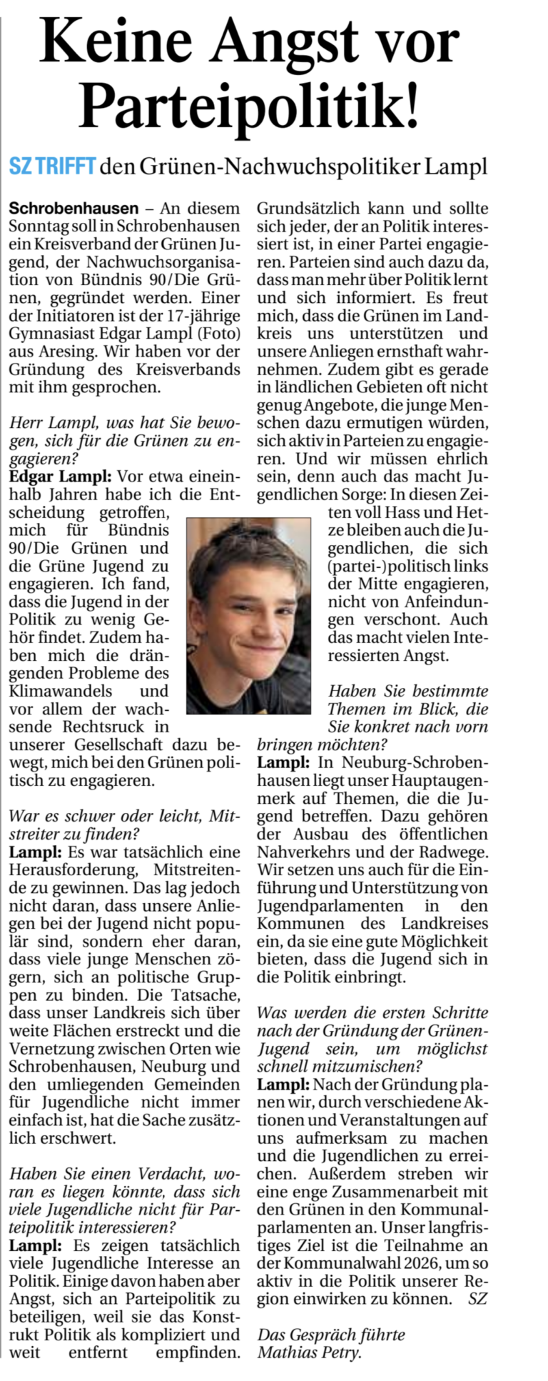 Interview mit der Schrobenhausener Zeitung